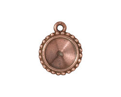TierraCast Antique Copper (plated) Beaded Round Frame 17x20mm
