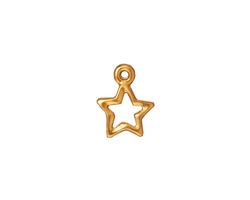 TierraCast Gold (plated) Open Star Charm 11x13mm