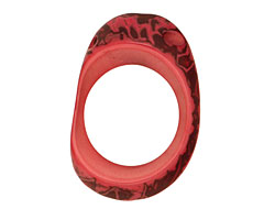 Tagua Nut Hot Pink Open Slice (side drilled) 33-45x24-36mm
