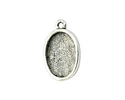 Nunn Design Antique Silver (plated) Mini Oval Frame Charm 19x12mm