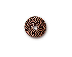 TierraCast Antique Copper (plated) Large Hole Spiral Dance Bead Cap 4x14mm