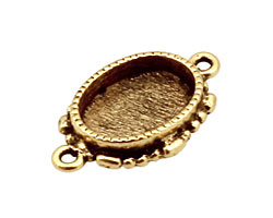 Nunn Design Antique Gold (plated) Mini Ornate Oval Bezel Link 24x15mm