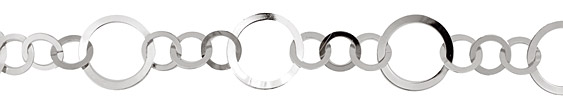 Silver (plated) Flat Small & Large Ring Chain