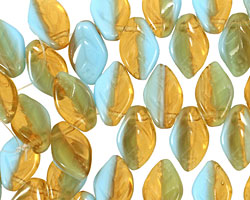 Czech Glass Sunny Waters Leaf Drop 8x12mm