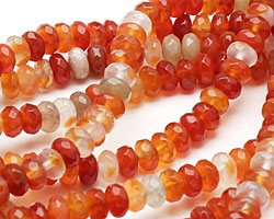 Carnelian (natural) Faceted Rondelle 6mm