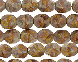 Czech Glass Misty Moors Faceted Nugget 10x8mm