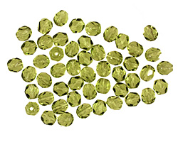 Czech Fire Polished Glass Olivine Round 4mm
