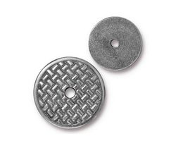 TierraCast Antique Pewter (plated) Woven Disk 18mm