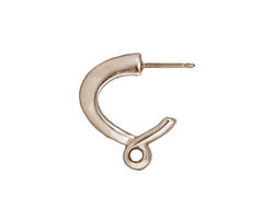 TierraCast Rhodium (plated) Contempo Hoop Ear Post 3x19mm