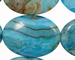 Larimar Blue Crazy Lace Flat Oval 35x25mm