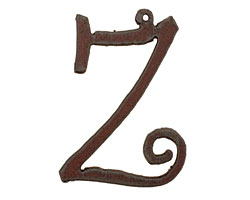 The Lipstick Ranch Rusted Iron Letter Z Pendant 35x49mm