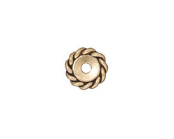 TierraCast Antique Gold (plated) Large Hole Twisted Heishi 2x11mm