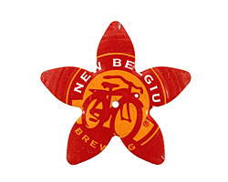 Trinket Foundry Orange & Red (Bicycle) Large 5 Petal Bottle Cap Flower 34mm