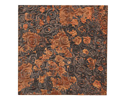 Lillypilly Mottled Groovy Circles Embossed Patina Copper Sheet 3"x3", 36 gauge