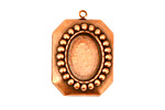 Stampt Antique Copper (plated) Nouveau Beaded Frame Oval Setting 10x14mm