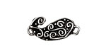 Rustic Charms Sterling Silver Small Paisley Link 25x12mm