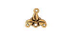 TierraCast Antique Gold (plated) 1-3 Leaves Link 14x13mm