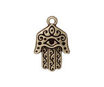 TierraCast Antique Brass (plated) Hamsa Pendant 17x26mm