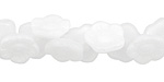 Czech Glass White Flower Button 12x7mm