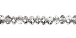 Silver & Clear Crystal Faceted Rondelle 6mm