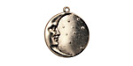 Stampt Antique Pewter (plated) Man in the Moon Charm 17x19mm