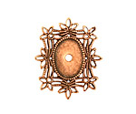 Stampt Antique Copper (plated) Floral Filigree Oval Setting 10x14mm