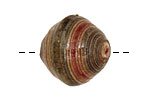 African Paper (green, burgundy) Bicone 25x22-23mm