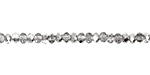 Silver & Clear Crystal Faceted Rondelle 3mm