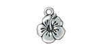 TierraCast Antique Silver (plated) Hibiscus Charm 14x18mm