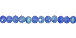 Czech Glass Aquamarine Sky Fire Polished Rondelle 4x5mm