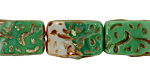 Czech Glass Open Fields Groovy Rectangle 18x12mm