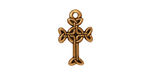 TierraCast Antique Gold (plated) Celtic Cross Charm 11x18mm