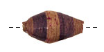 African Paper (tan, violet, tan) Rice 29-30x14-15mm