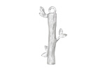 Ezel Findings Rhodium (plated) Lucky Tree Pendant 14x27mm