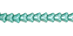 Czech Glass Luster Blue Green Bellflower 6x7mm
