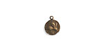 Vintaj Natural Brass Teensie Round Bee Charm 9.5mm