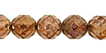 Czech Fire Polished Glass Luster Transparent Gold/Smoky Topaz Round 12mm