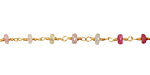 Pink Sapphire Faceted Rondelle Gold (plated) Bead Chain