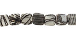 Black Water Jasper Puff Square 8mm