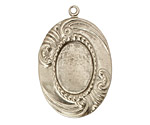 Stampt Antique Pewter (plated) Sweeping Feather Oval Setting 13x18mm