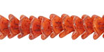 Czech Glass Rustic Red 3 Petal Bellflower 9x11mm