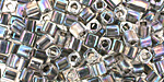 TOHO Rainbow Crystal (with Opaque Gray Lining) Cube 4mm Seed Bead