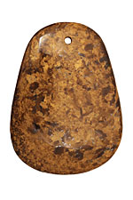 Bronzite Flat Teardrop Pendant 42x59mm