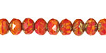 Czech Glass Liquid Flame Picasso Fire Polished Rondelle 6x9mm