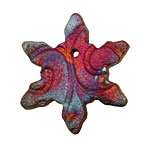 XAZ Raku Rust Snowflake Pendant 40x43mm
