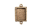 Nunn Design Antique Gold (plated) Mini Ornate Rectangle Bezel Link 24x14mm