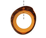 Tagua Nut Gold Open Slice 33-45x24-36mm