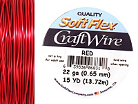 Soft Flex Red Craft Wire 22 gauge, 15 yards