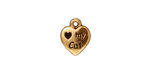 TierraCast Antique Gold (plated) Love My Cat Charm 10x12mm