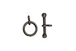 Gunmetal Simple Toggle Clasp 14x10mm, 17mm bar
